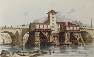 Pumpen vid Pont Notre Dame, 1836 av French School