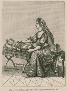 Duc dAnjous gungande vagga (efteråt Ludvig XV) av French School