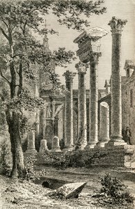Den romerska teatern, Besançon, på 1800-talet, från "French Pictures" av pastor Samuel G. Green, publicerad 1878 (lito) av French School