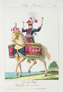 The Royal Guard: a Kettledrummer of the Lancers, tallrik från franska trupper av French School