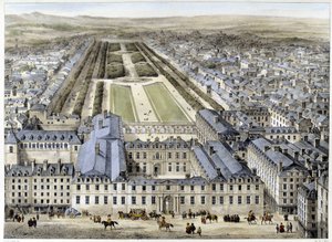 Kungliga slottet 1679, sett från St Honoré Street - litografi av French School