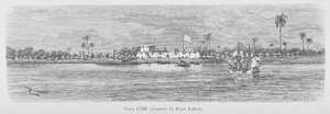 Saint-Louis River 1720, Senegal, illustration från "Le Senegal..." av Louis Leon Faidherbe av French School