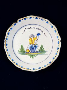 The Satisfied Patriot-tallrik (keramik) av French School