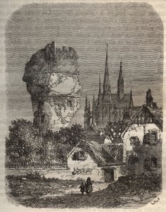 The Shoulder of Gallardon - feodale torn, med anor från 1100-talet - gravyr i "Histoire de France" av Victor Duruy (1811-1894) - 1882 av French School