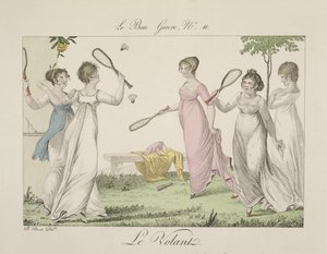 The Shuttlecock, skylt 11 från Le Bon Genre, 1802 av French School