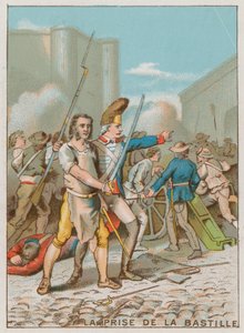 Stormningen av Bastiljen (chromolitho) av French School