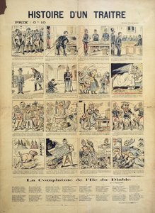 Historien om en förrädare, anti-Dreyfusard tecknad film och sångblad av French School