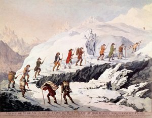 Den schweiziske naturforskaren Horace Benedict (Horace-Benedict) av Saussure (1740-1799) och den franske bergsguiden Jacques Balmat gjorde den andra bestigningen av Mont Blanc i augusti 1787. av French School