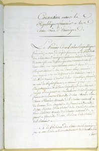 Mortefontainefördraget den 30 september 1800 av French School