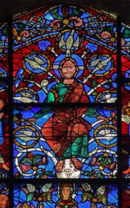 Isais träd: Isais träd: Kristus med den helige Andes sju duvor: till vänster Habakkuk och Sophonias till höger (w49) av French School