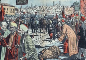 Den turkiska armén gjorde sitt högtidliga intåg i Konstantinopel, som några dagar tidigare hade evakuerats av de allierade. "Le pelerin" från 28/10/1923 (tryck) av French School