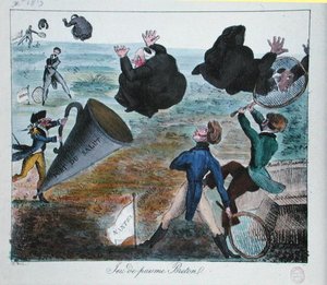 Missionärernas ovälkomna mottagande i Bretagne, december 1819 (gravyr) av French School