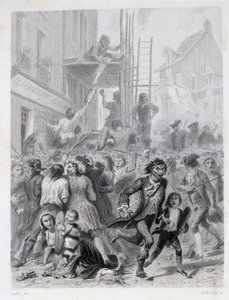 Mjölkriget: upplopp framför ett bageri i maj 1775 (första frukterna av den franska revolutionen) av French School