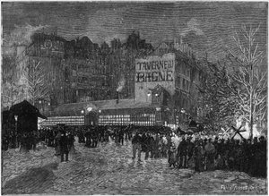 Den årliga festivalen i Montmartre och Taverne du bagne i Paris, i "" The Illustrious World" av French School