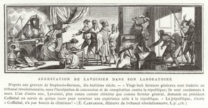 Gripandet av Antoine Lavoisier i hans laboratorium, 1794 av French School
