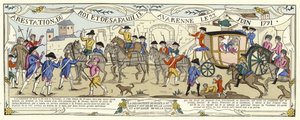 Gripandet av Ludvig XVI av Frankrike och hans familj, Varennes, 22 juni 1791 av French School