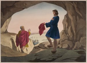 Josephs blodfärgade kappa, illustration från en katekes LHistoire Sainte, utgiven av Charles Delagrave, Paris, sent 1800-tal av French School