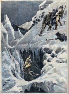 Katastrofen på Mont Blanc (Mont Blanc): resenärers och deras guiders död under deras expedition, i "Le Petit Parisien" av French School