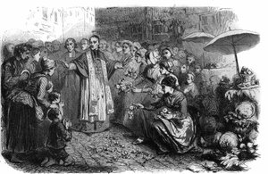 Koleran i Rom: Påven Gregoire XVI (1765-1846) beordrade processioner, förhör och välsignelser för att stoppa koleramarschen. Gravyr i "Histoire des Papes-Rois-Queen and Empereurs a travers les centuries"" av Maurice Lachatre av French School