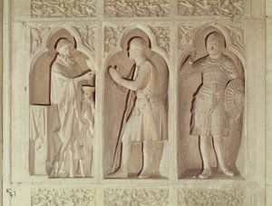 Riddarens nattvard, detalj från långhusets västra ände, 1245-57 av French School
