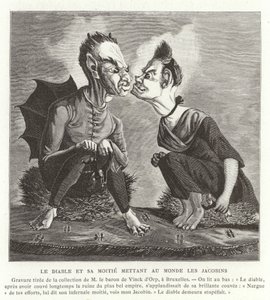 Djävulen och hans fru föder jakobinerna, franska revolutionen av French School