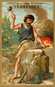 Den första smeden (chromolitho) av French School