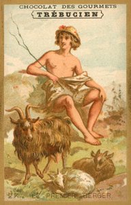 Den första herden (chromolitho) av French School