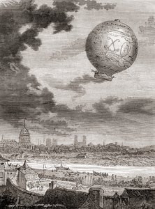 Den första obundna ballongflygningen, av Jean-François Pilâtre de Rozier och markisen d