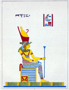 Gudinnan Neith, illustration från Pantheon Egyptien: samling mytologiska karaktärer från det antika Egypten av Jean-Francois Champollion, publicerad ca 1986 av French School