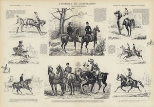 Hästridningens historia (litho) av French School