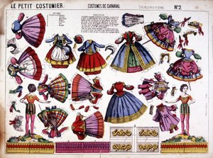 Den lilla kostymmakaren - karnevalsdräkter: decoupage. 1800-talet. av French School