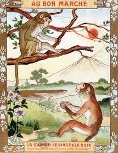 Apan och nöten (Fabel av La Fontaine) - Bon Marché reklamvinjett av French School