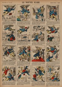 Den nya Ikaros (färgad gravyr) av French School