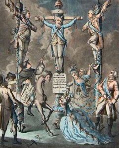 Den nya Golgata, Ludvig XVI satte på korset genom revolter - 2. och 3. Monsieur (Louis Stanislas Xavier, greve av Provence (1755-1824), Ludvig XVIII) och greve av Artois (Charles Philippe (1757-1836) Charles X), kungens bröder, lutade sig efter dekreten o av French School