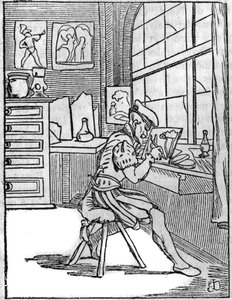 Målaren på glas (Vitripictor) på 1500-talet. av French School