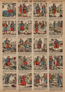 Ett par tofflor (färgad gravyr) av French School