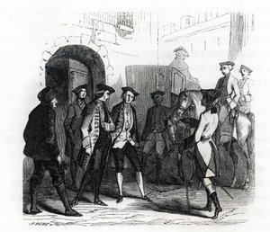 Fångarna i Vincennes överfördes till fängelset i Bastille 1784 - (gravyr) 1846 av French School