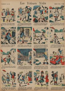Rånarna rånade (färgad gravyr) av French School