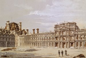 Ruinerna av Tuilerierna av French School
