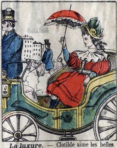 De sju dödssynden: lust. Epinal avbildning sent 1800-tal. (I sette peccati o vizi capitali) av French School