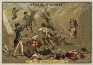 Stormningen av Tuileriepalatset, franska revolutionen, 10 augusti 1792 av French School