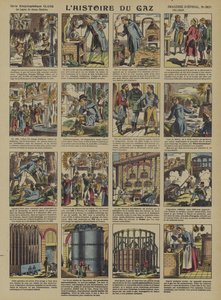 Historien om gas (färg litho) av French School