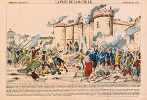 Intagandet av Bastiljen under den franska revolutionen den 14 juli 1789, publicerad av Haguenthal, Pont-a-Mousson, 1840 av French School