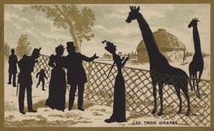 De tre girafferna (chromolitho) av French School