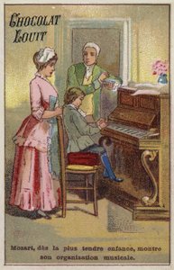 Den mycket unge Mozart visar sina musikaliska talanger av French School