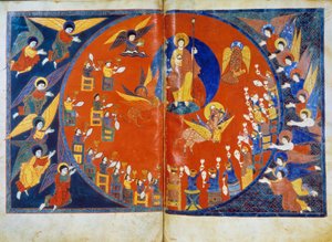 Visionen om Saint John Miniature härrör från kommentarerna till "Apokalypsen enligt Saint John" skriven 775 av munken Beatus av Liebana av French School