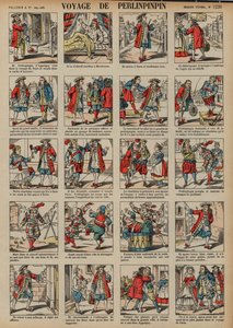 Perlimpinpins resa (färgad gravyr) av French School