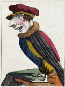 Gamen i karikatyr, studie av karaktär "flyktig karaktär" sd. 19:e, populärt bildspråk. av French School