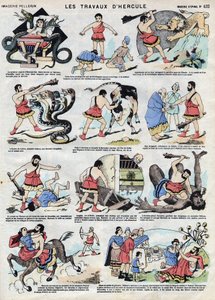 Verken av Herkules (Herakles). I romersk och grekisk mytologi är Hercules en hjälte: fortfarande ett barn kväver han två ormar med bara händer i sin säng och ställer sin styrka till tjänst för de olyckliga, slår lejonet av Nemee med sin klubba, dödar Hyd av French School
