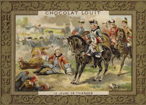 Den unge de Thianges, fransk soldat av French School